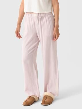 NWT Eberjey Nautico Boxer Pant Wide Leg Pajama Lounge Pants Pink Stripe Size S